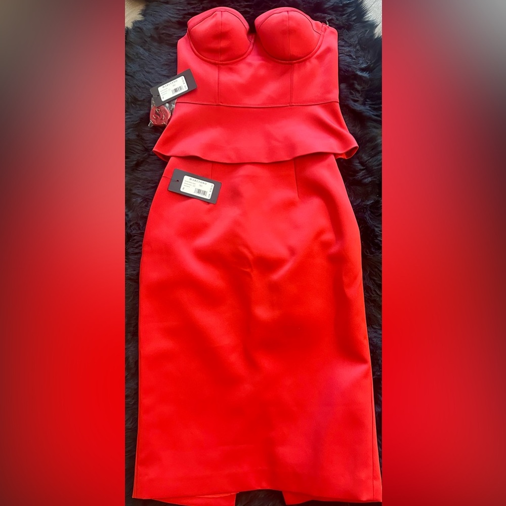 NWT Marciano Scarlet bustier crop top and pencil skirt